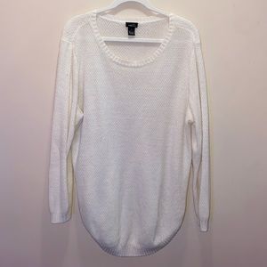Long knit sweater white
